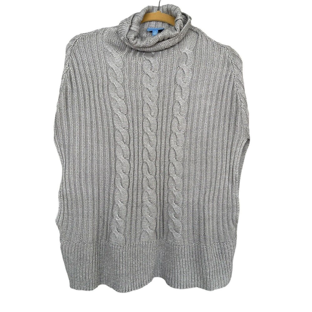 Simply Vera Vera Wang Sweater Medium Gray Shimmery Sleeveless Cowl Neck